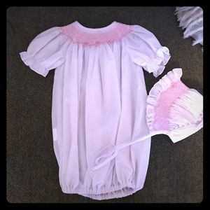 Smocked Dress w/Bonnet